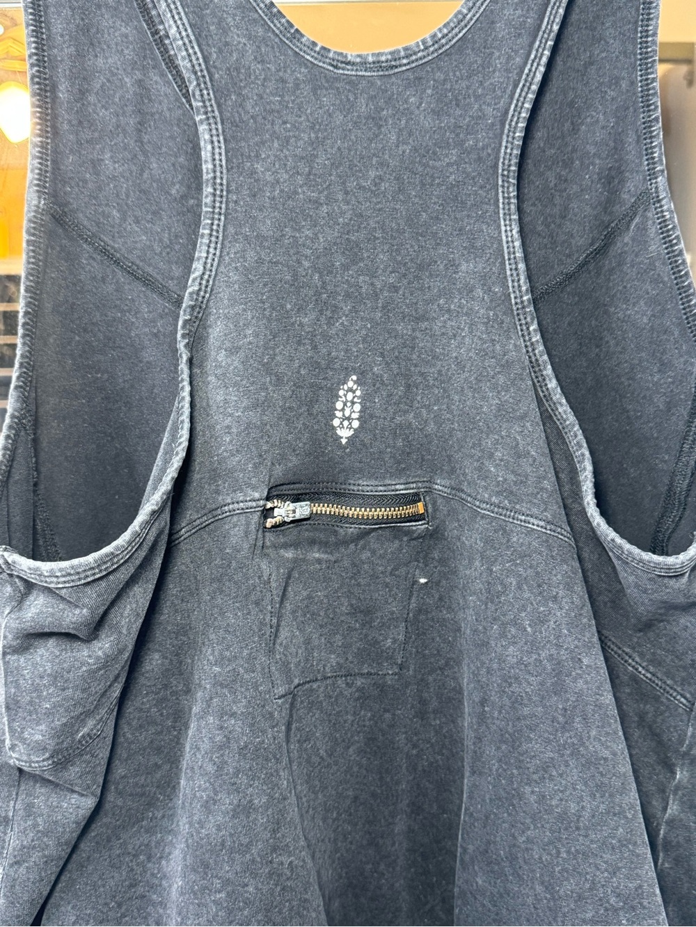 π Free People Washed Black Charcoal Racerback Tank Top with pockets π - Picture 7 of 15